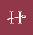 h letter spatula kitchen restaurant chef logo icon vector image vector image