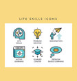 life skills icons vector image