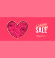 valentines day sale web banner valentine red vector image