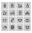 black baby icons set vector image vector image