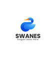 logo swan gradient colorful style vector image