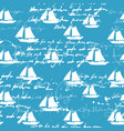 sailboat seamless pattern unreadable text vector image vector image