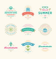 summer holidays labels and badges retro typography vector image