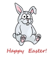 cute little grey happy easter bunny vector image