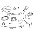 hand drawn set abstract doodle elements vector image