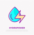 hydropower water drop with energy symbol vector image