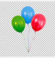 red green and blue helium balloons set isolated vector image