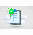 text on the clipboard approved business report vector image
