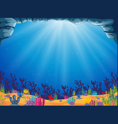 Ocean view with the cloud board blank space Vector Image