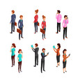 man and woman businessman isometric 3d standing vector image