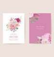 botanical wedding invitation card template design vector image vector image