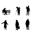 silhouettes of older people vector image vector image