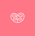 abstract continuous line heart and endless loops vector image vector image