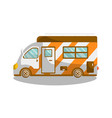 camping bus or camper van motorhome car vehicle vector image