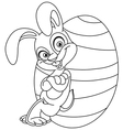 outlined bunny with easter egg vector image vector image