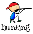 a stickman hunting vector image