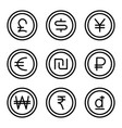 coin with money sign set 2 vector image