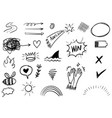 hand drawn set elements for concept design vector image vector image