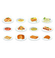 italian cuisine dishes mediterranean traditional vector image