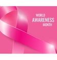 poster with pink ribbon breast cancer awareness vector image
