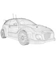 racing car autocross transport wire-frame vector image vector image