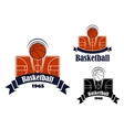 basketball game sporting symbol or emblem vector image