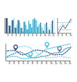 scheme with numbers and visualized data on charts vector image