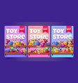 toy store sale flyer templates set vector image