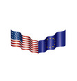 european union and american flags vector image vector image