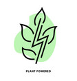 plant powered linear icon design for application vector image vector image