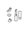 lipstick icon thin line art design vector image vector image