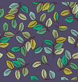 seamless pattern with cute leaves vector image