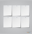 six empty paper stickers on nails vector image