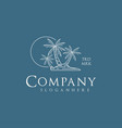 dates palm tree logo line art design coconut vector image vector image