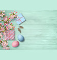 easter wooden background vector image vector image