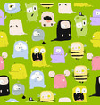 seamless pattern with funny and cute colourful vector image vector image
