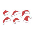 set of christmas hats for santa claus vector image vector image