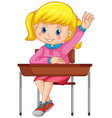 student sit on chair vector image