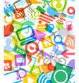 color modern media icons vector image