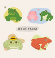 cute kawaii frogs for web and print vector image vector image