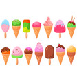 ice cream food isolated on white cartoon doodle vector image vector image