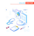 online healthcare isometric concept consultation vector image
