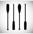 set silhouette oar paddle boat vector image