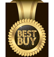 best buy golden label with ribbons vector image vector image