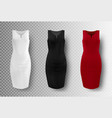 black white and red dress mockup set vector image
