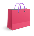classic shopping pink bag with violet grips vector image vector image