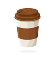 disposable paper cup with coffee or tea vector image vector image