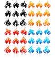 fire flames big set new icons vector image vector image