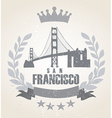 grunge san franciso icon laurel weath vector image vector image