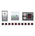 realistic elevator buttons stage transportation vector image